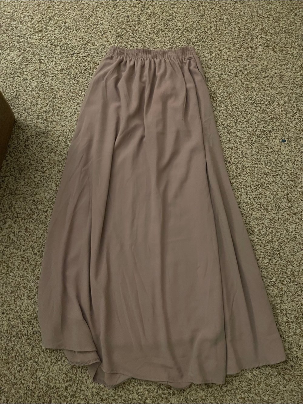 Womens Mauve Maxi Skirt with Elastic Waist